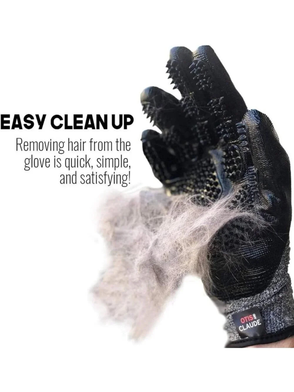 Grooming Gloves for Dogs & Cats - Deshedding Mitt with Soft Tips, Adjustable Fit